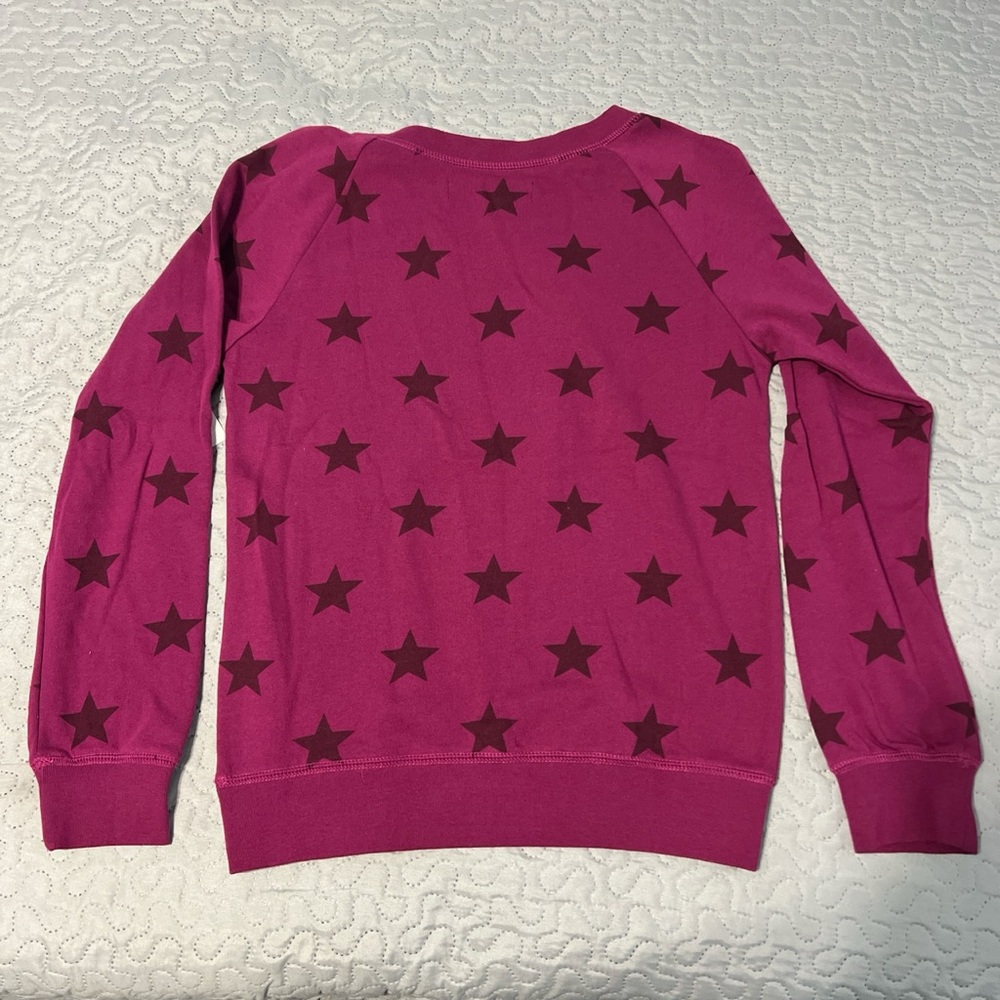 Vans stars crewneck sweater sweatshirt pullover fleece warm small burgundy - Picture 4 of 4